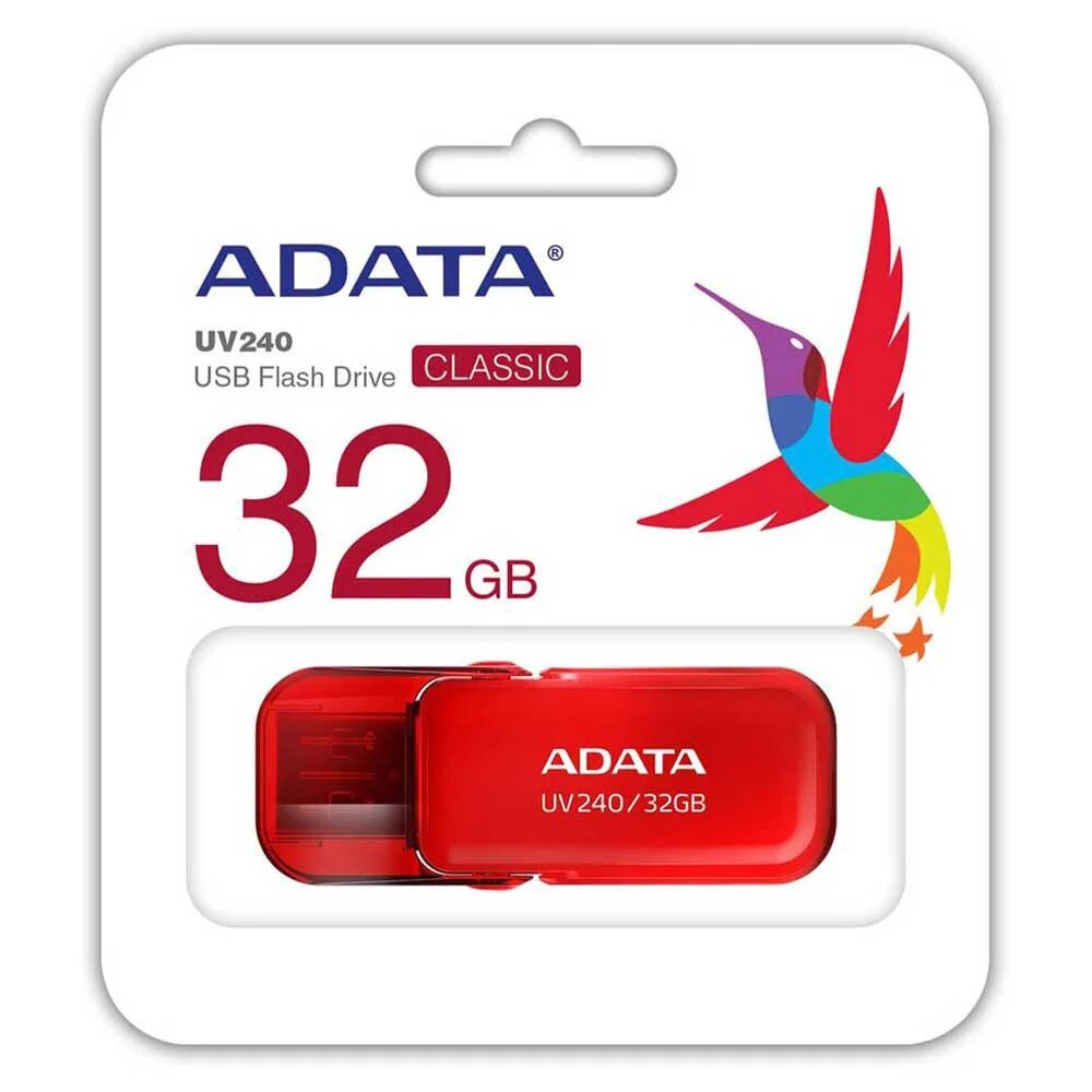 PENDRIVE ADATA 32 GB ROJO UV240 USB2.0 AUV240-32G-RRD