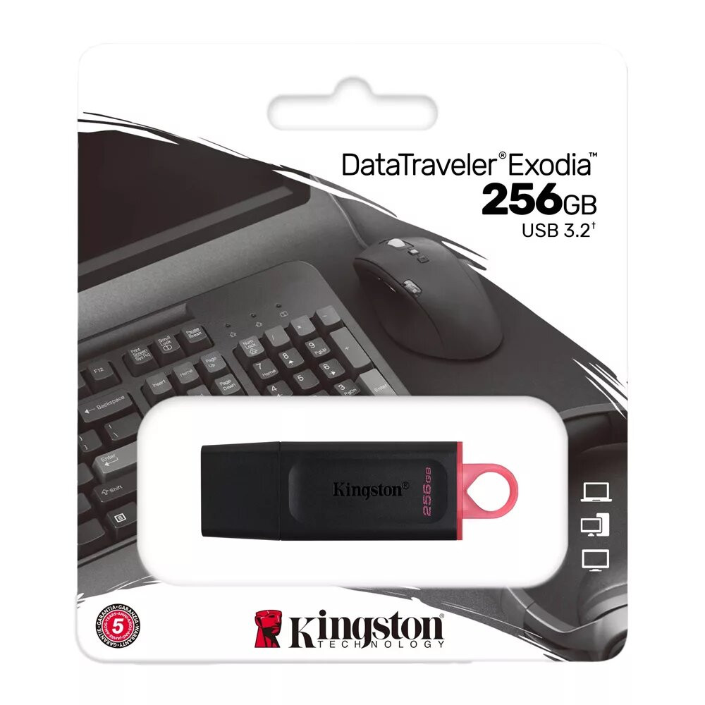PENDRIVE KINGSTON 256 GB ROJO EXODIA USB3.2