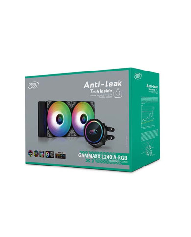 COOLER DEEPCOOL GAMMAXX L240 ARGB LIQUID 240MM 2FAN LGA2066/2011-1150 AM5/AM4 282x120x27mm 1,33kg
