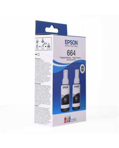TINTA EPSON T664 PACK (2 NEGROS) ORIGINALES T664120-2P