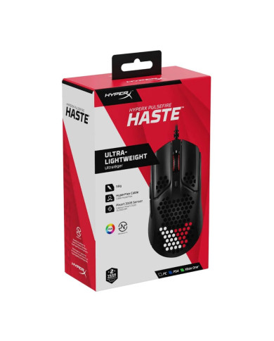 MOUSE HYPERX PULSEFIRE HASTE USB NEGRO RGB