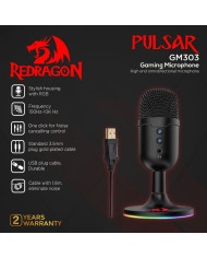 MICROFONO GAMER REDRAGON PULSAR RGB STREAMING