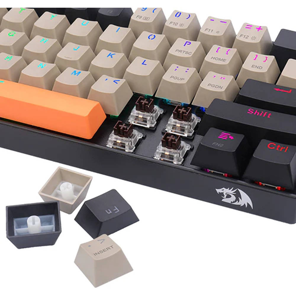 TECLADO GAMER REDRAGON K530-OG NARANJA DRACONIC PRO WIRELESS