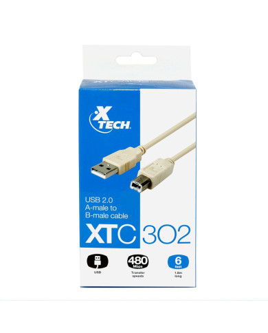 CABLE USB XTECH XTC302 1,8MTS PARA IMPRESORAS