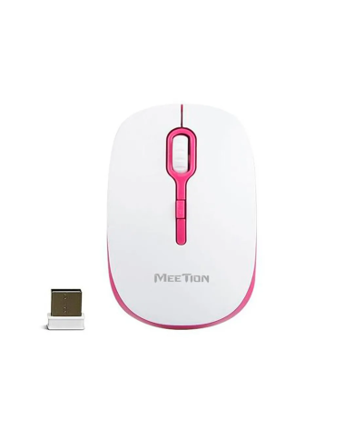 MOUSE MEETION R547 WIRELESS ROJO / BLANCO 1600DPI 2.4Hz 10M / MT-R547