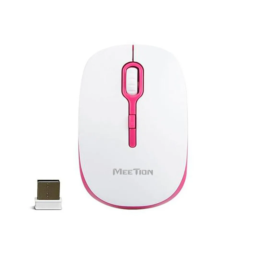 MOUSE MEETION R547 WIRELESS ROJO / BLANCO 1600DPI 2.4Hz 10M / MT-R547