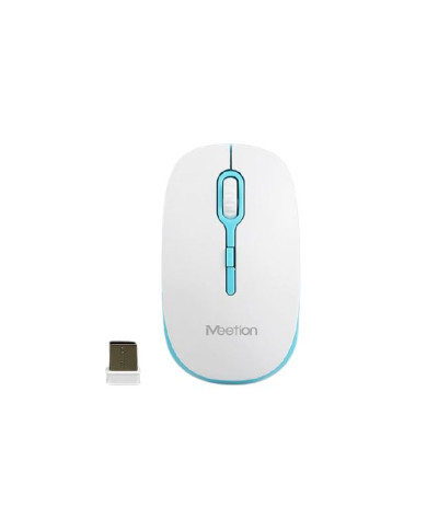MOUSE MEETION R547 WIRELESS BLANCO/AZUL 1600DPI 2.4Hz 10M  /MT-R547