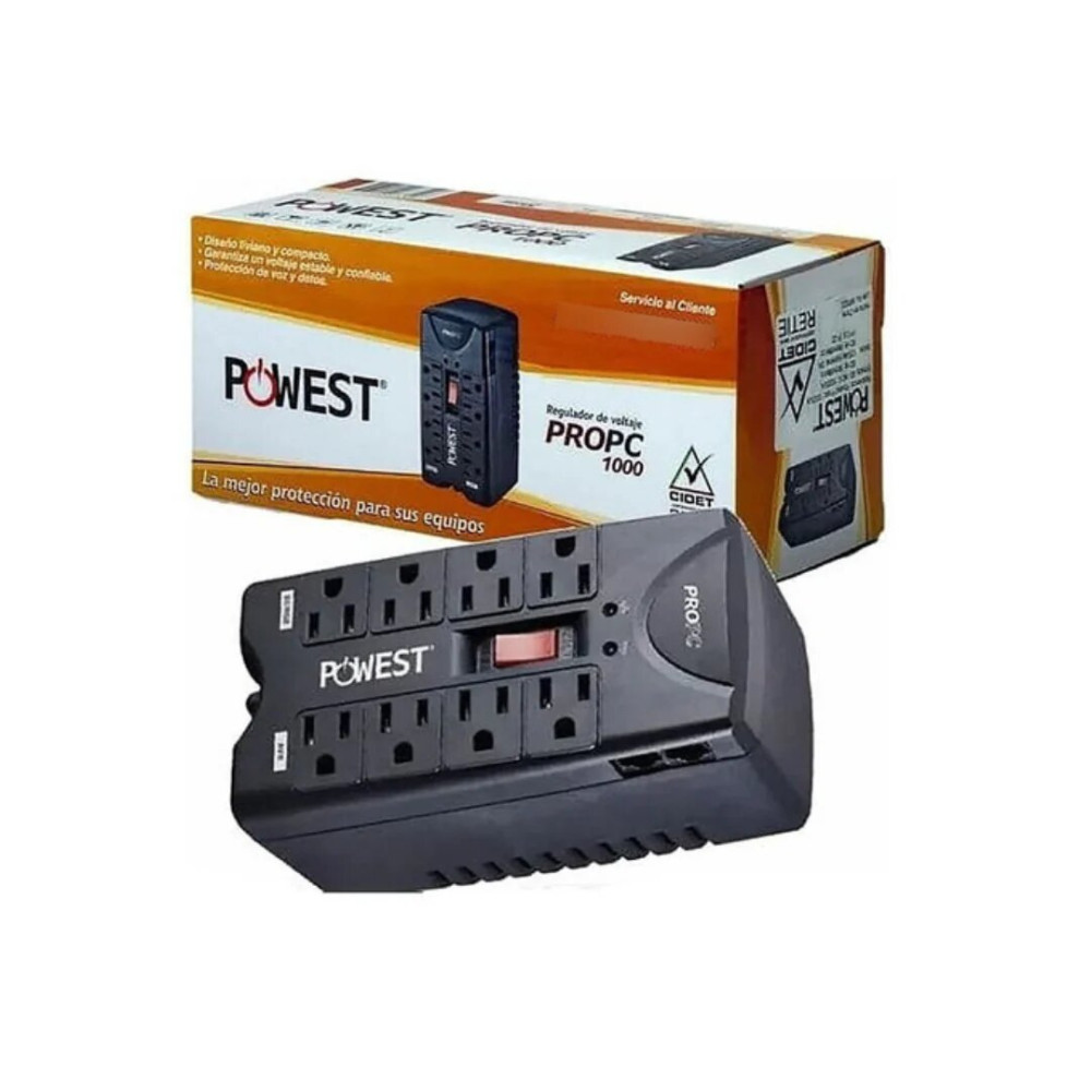 REGULADOR DE VOLTAGE POWEST PRO PC 1000VA