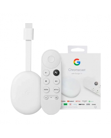GOOGLE CHROMECAST + GOOGLE TV UHD BLANCO + CONTROL