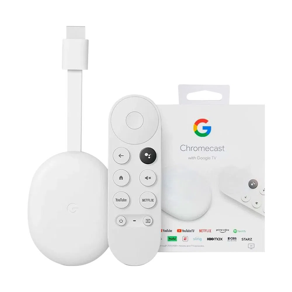 GOOGLE CHROMECAST + GOOGLE TV UHD BLANCO + CONTROL