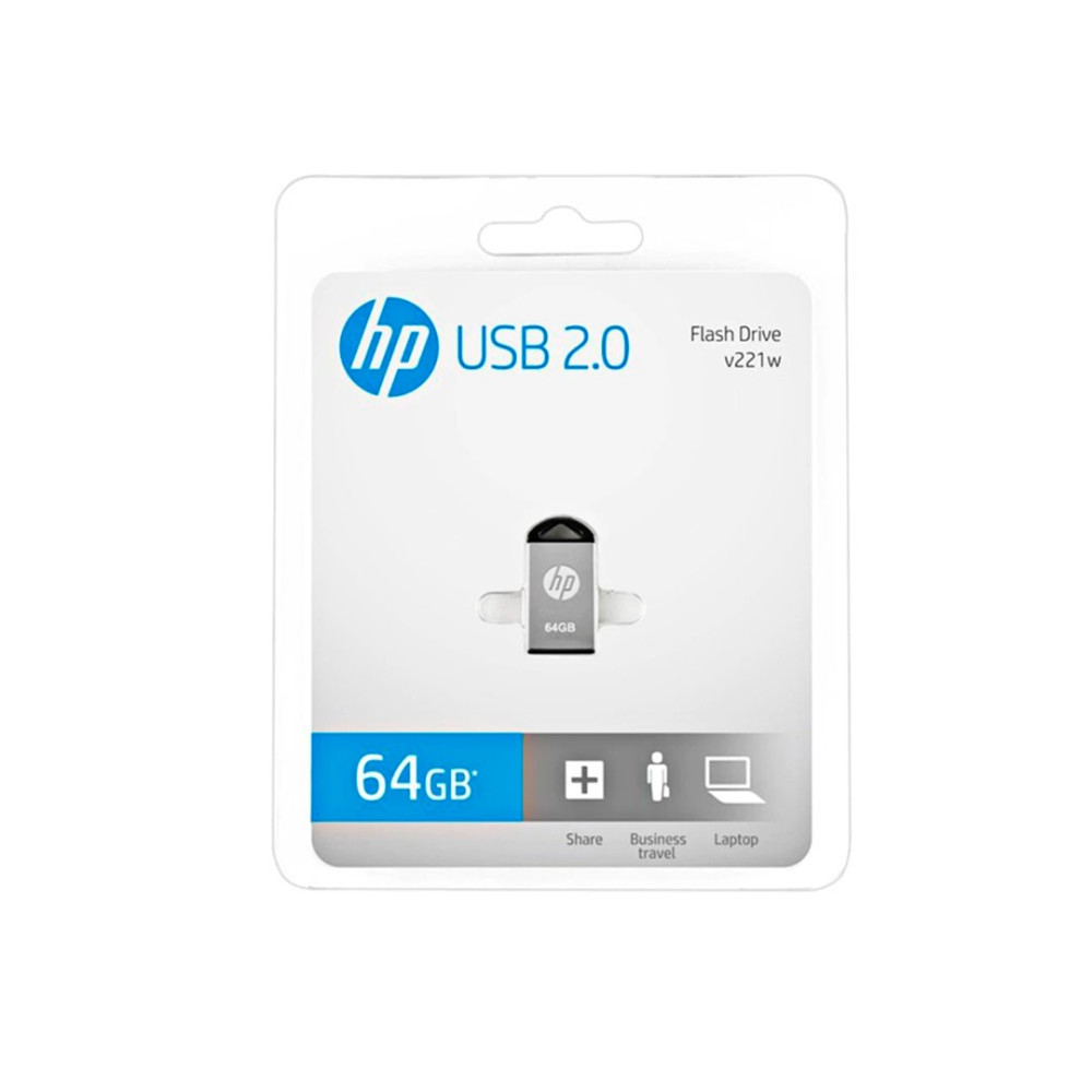 PENDRIVE HP 64GB V222W PLATEADO METAL USB2.0
