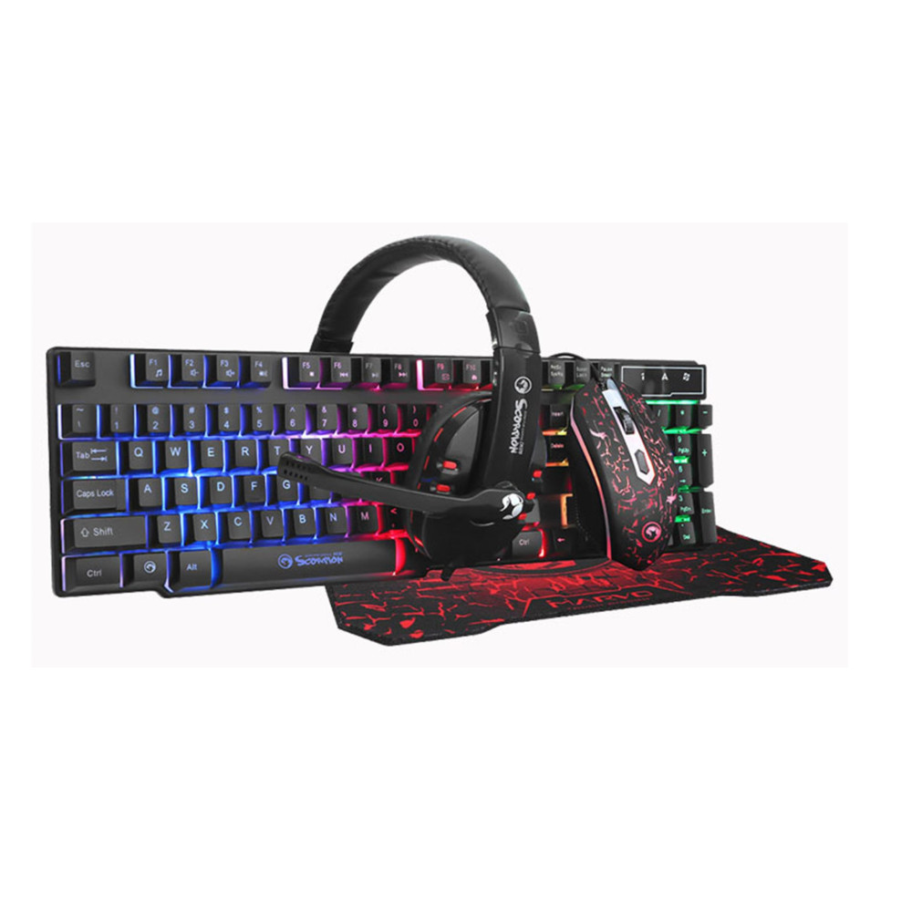 COMBO MARVO CM370 4 EN 1 TEC+MOU+AUD+MOUSEPAD