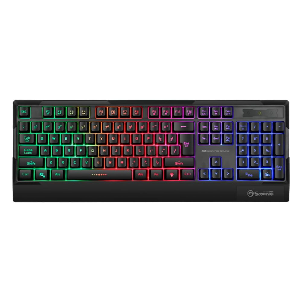 TECLADO MARVO K606 USB MEMBRANA RAINBOW ANTIGHOSTING 104TEC