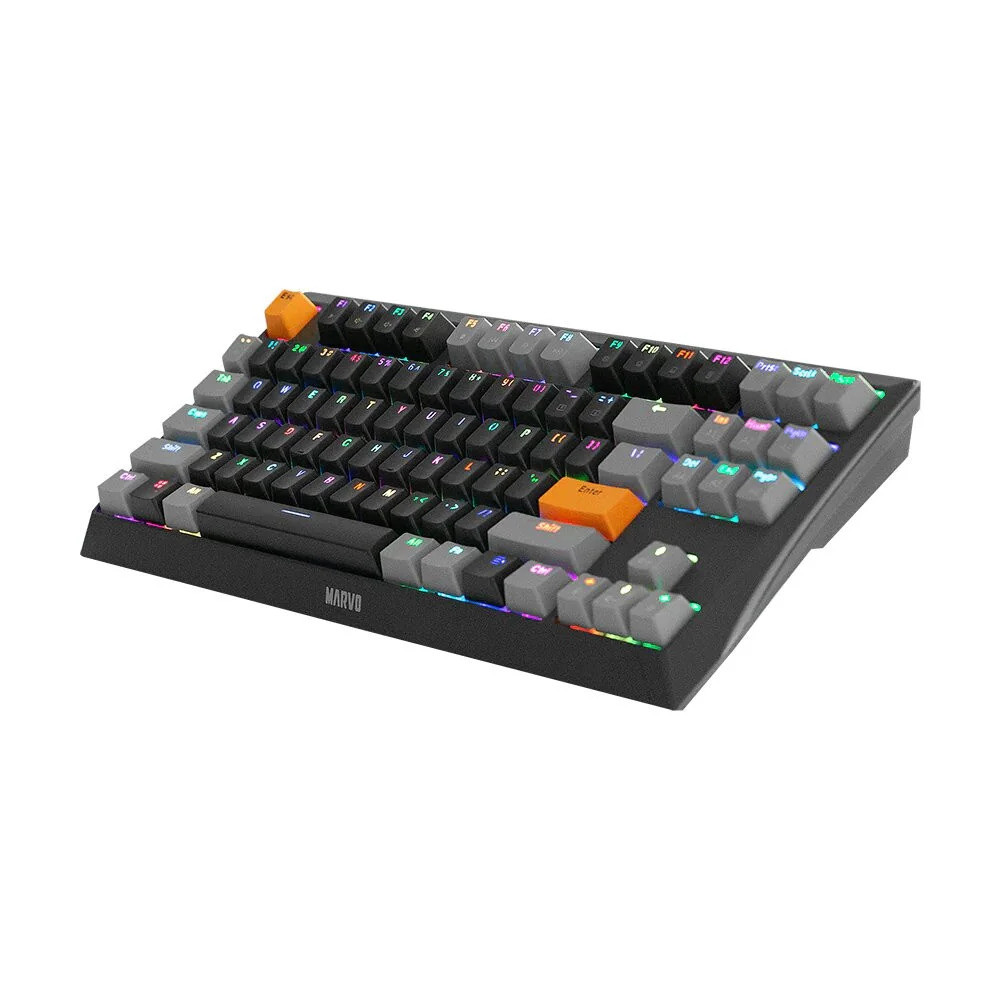 TECLADO MECANICO MARVO KG980B NEGRO TKL MECH RGB GAMING - BLUE SWITCH