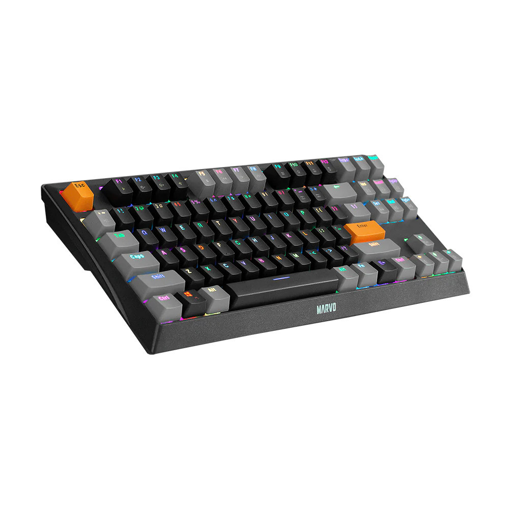 TECLADO MECANICO MARVO KG980B NEGRO TKL MECH RGB GAMING - BLUE SWITCH