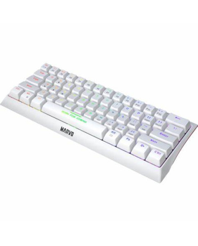 TECLADO MECANICO MARVO KG962-W-R USB MECH (60%) RED SWITCH