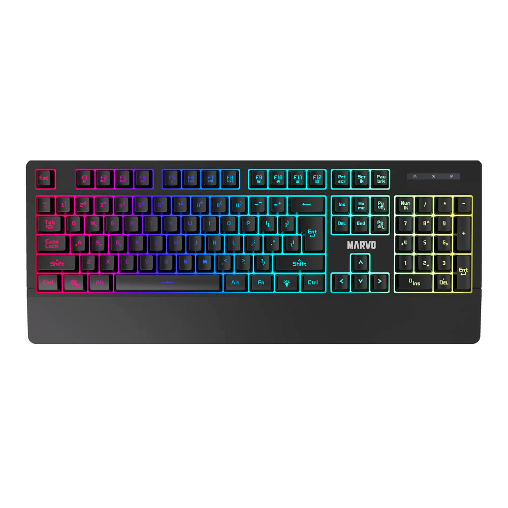 TECLADO MARVO K635SP USB RAINBOW MEMBRANA ERGO