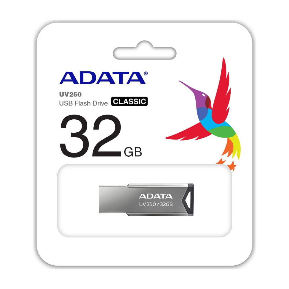 PENDRIVE ADATA 32GB UV250 METALICO PLATA USB2.0