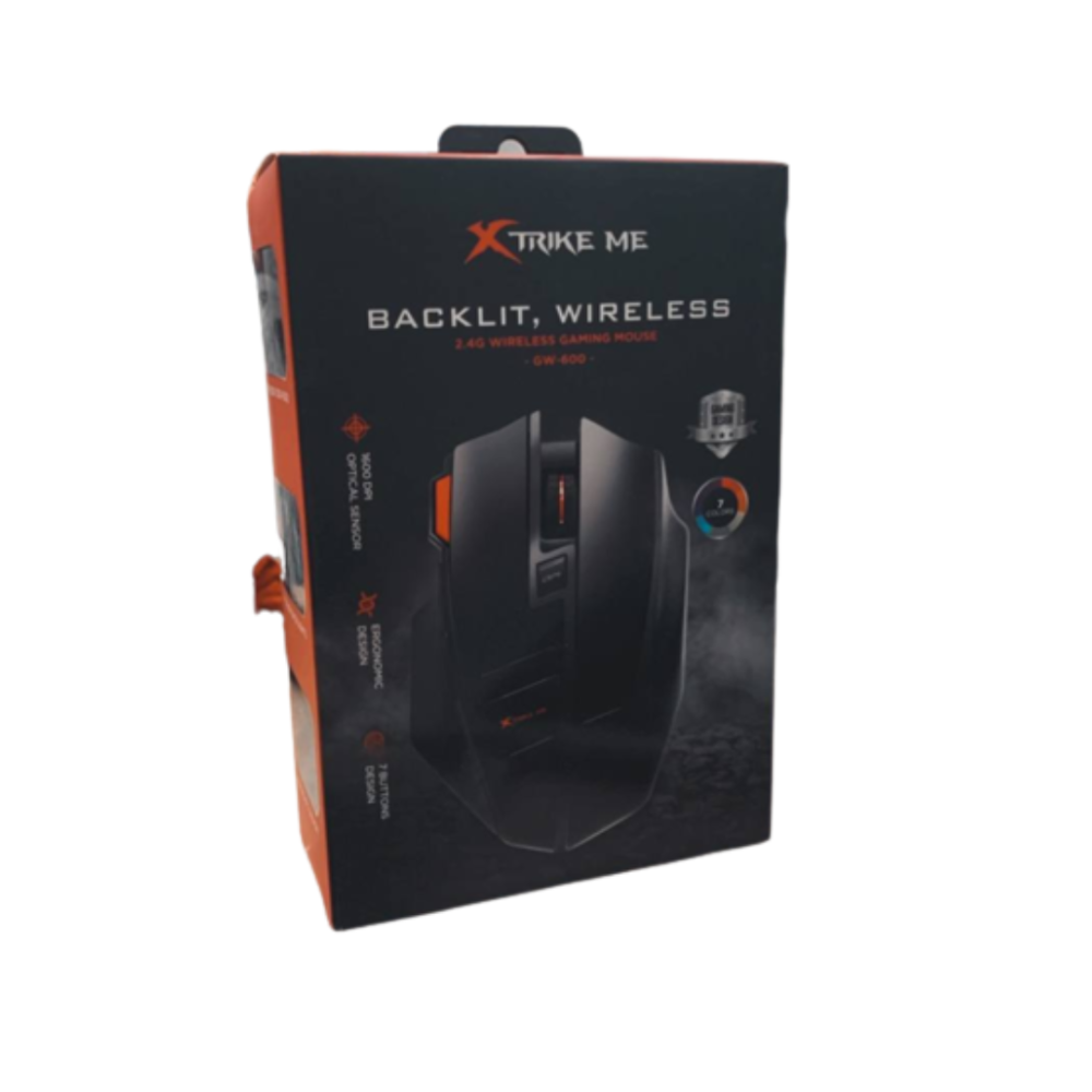 MOUSE XTRIKE ME GW-600 USB 1600DPI 7BOT NEGRO