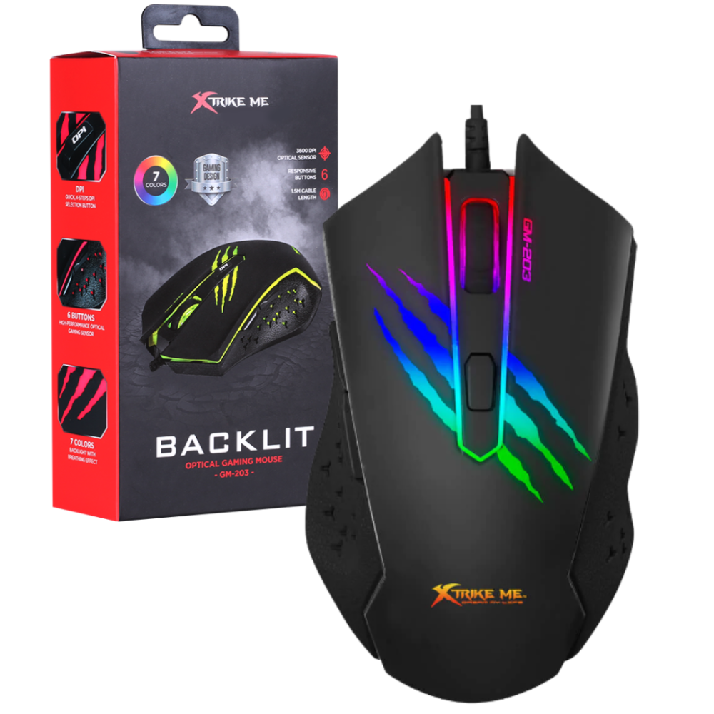 MOUSE XTRIKE ME GM-520 RGB USB GAMING PROGRAMABLE