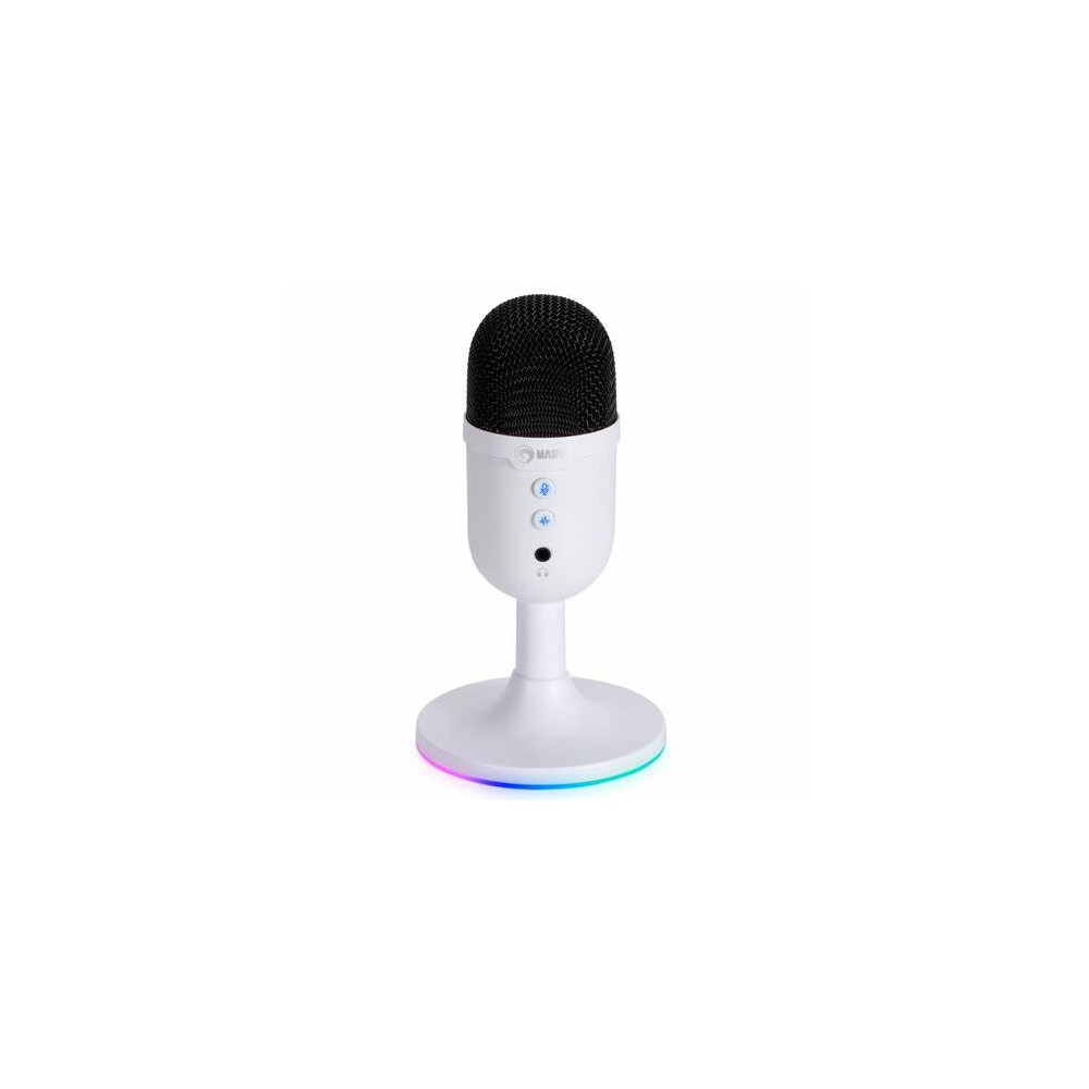 MICROFONO MARVO MIC-06 BLANCO USB RGB GAMING