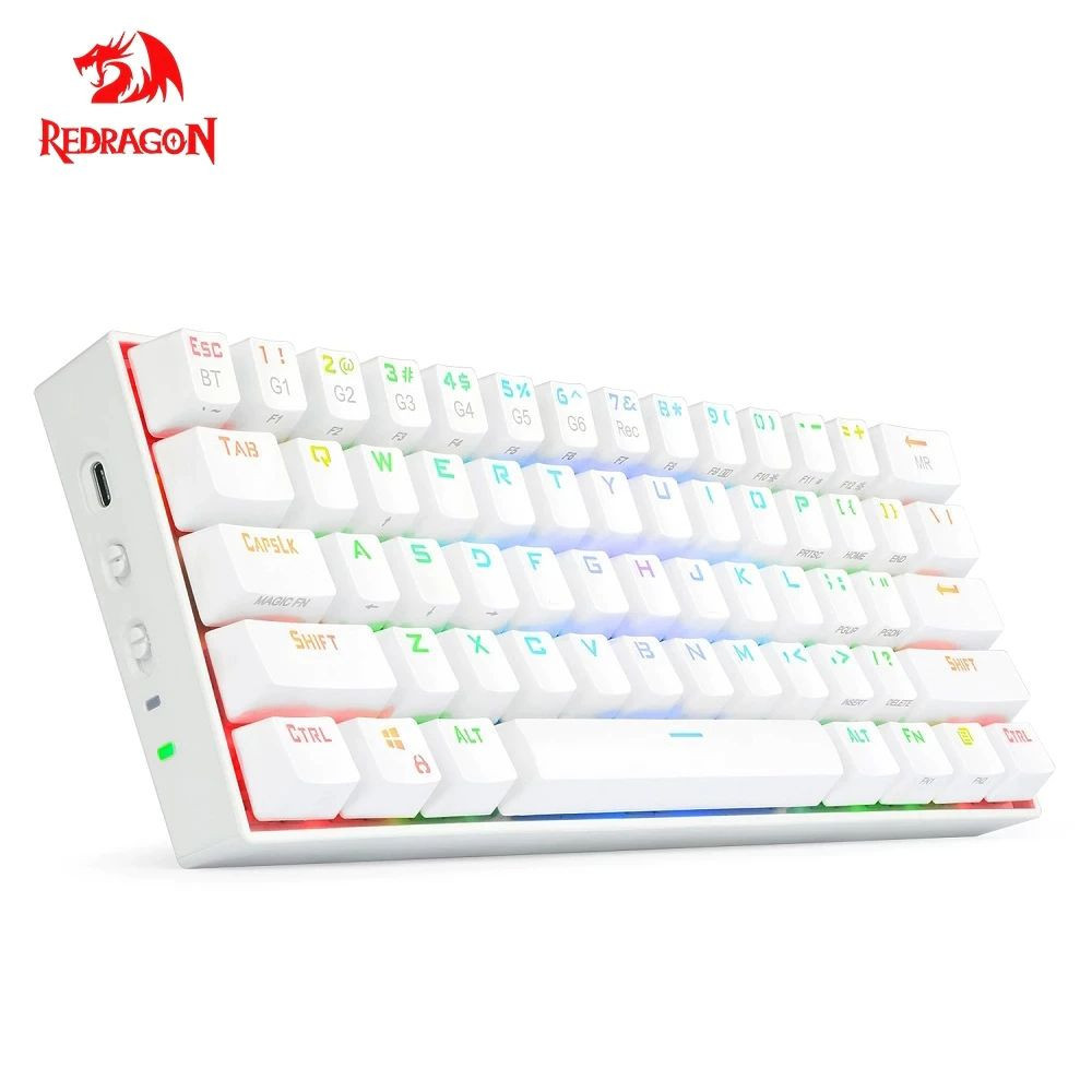 TECLADO REDRAGON K530 RGB DRACONIC BLANCO WIRELESS BROWN-SWITCH MECANICO