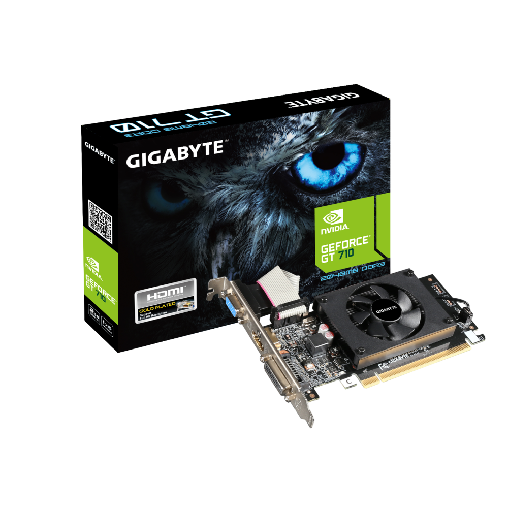 TARJETA DE VIDEO GIGABYTE GT 710 2GB DDDR3 VGA/DVI/HDMI