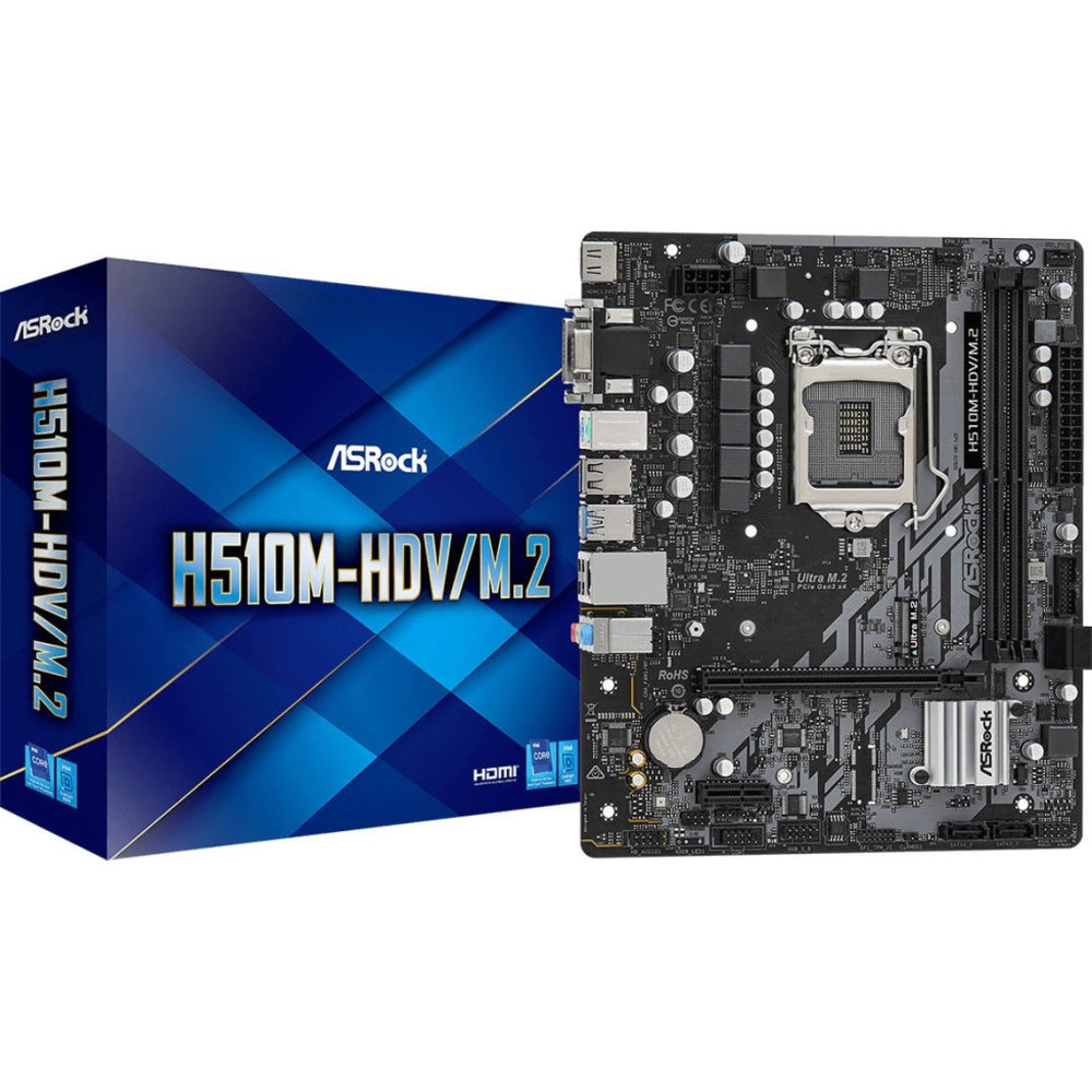 MAINBOARD ASROCK H510M-HDV / M.2 10/11 GEN LGA1200