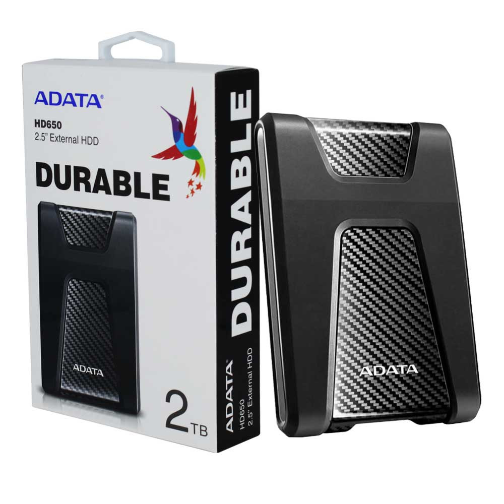 DISCO EXTERNO 2 TB ADATA AHD650 2,5" NEGRO DURABLE