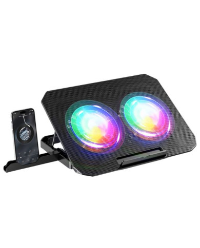 COOLING PAD SPEEDMIND COS8870 NEGRO RGB CON SOPORTE PARA CELULAR