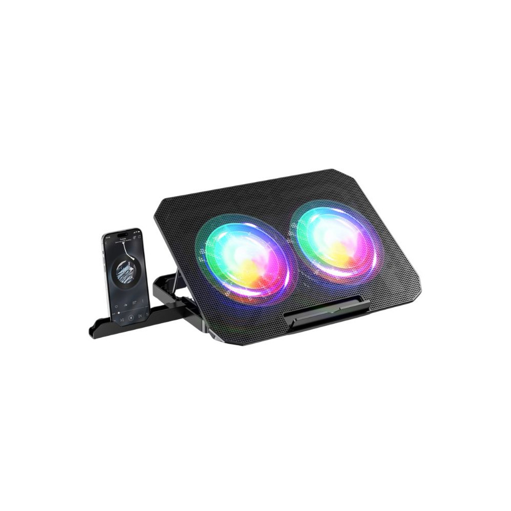 COOLING PAD SPEEDMIND COS8870 NEGRO RGB CON SOPORTE PARA CELULAR