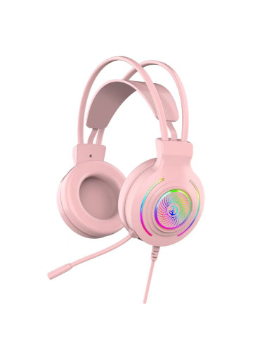 HEADSET MARVO H8325 RGB ROSADO MULTIPLATAFORMA