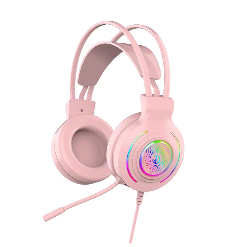 HEADSET MARVO H8325 RGB ROSADO MULTIPLATAFORMA