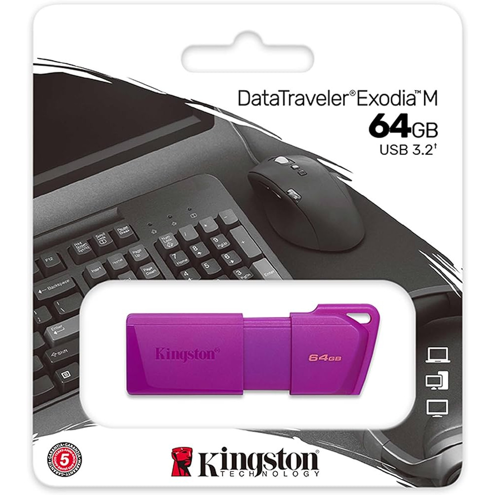 PENDRIVE KINGSTON 64GB USB3.2 EXODIA PURPURA NEON