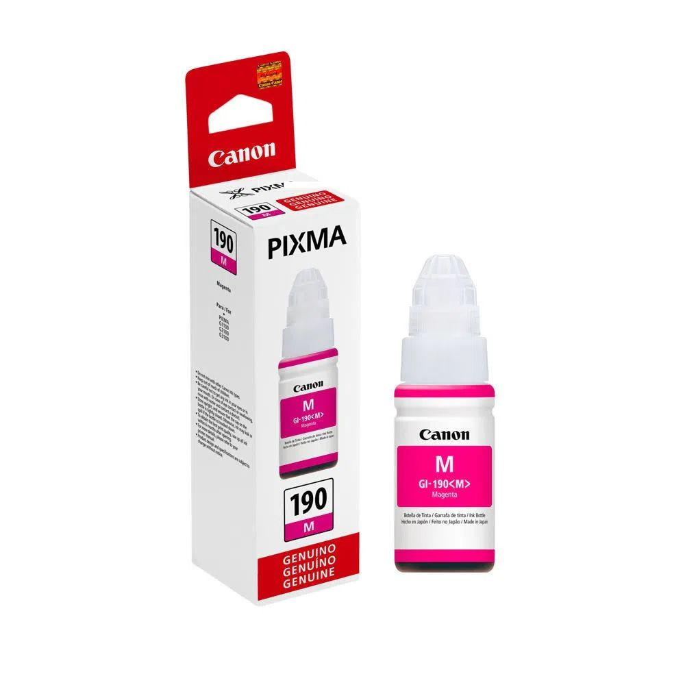 TINTA CANON GL190M MAGENTA 70ML GL-190M G1100/G2100/G3100/G3102/G4100/G4102
