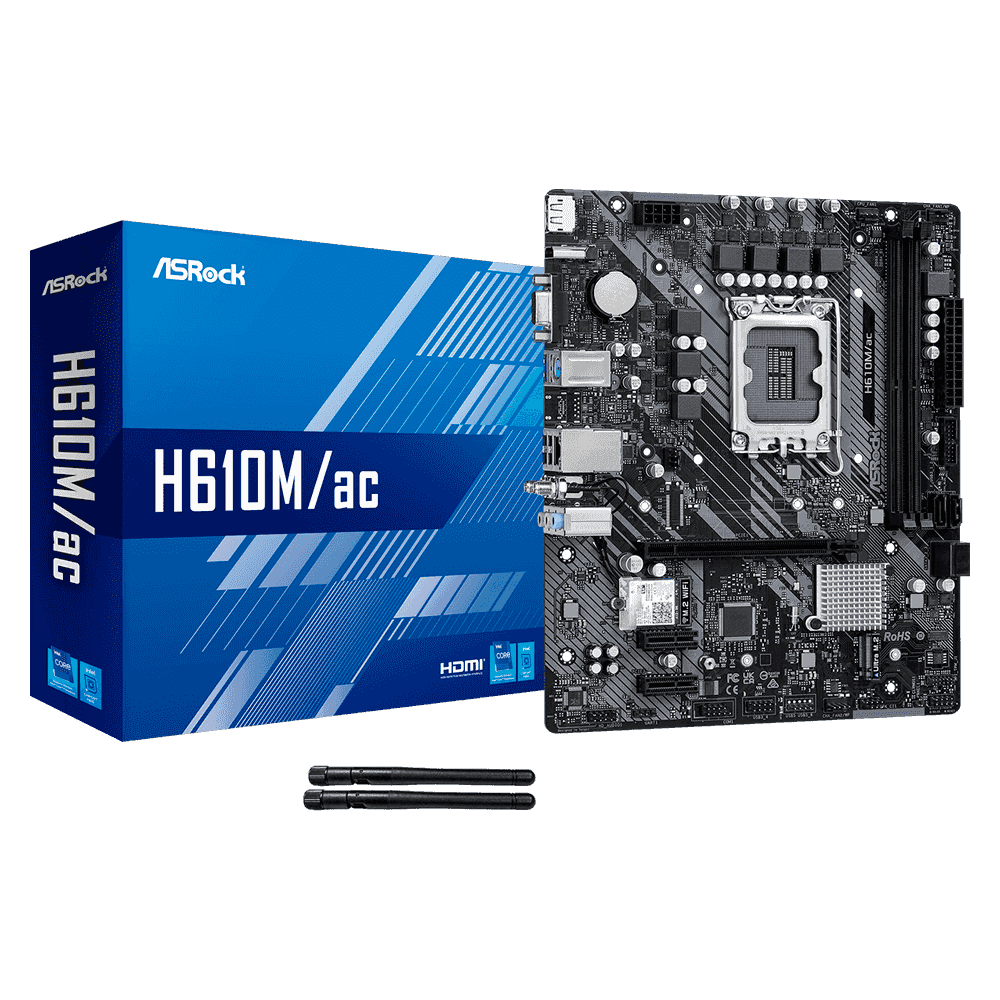 MAINBOARD ASROCK H610M/AC LGA1700 2DDR4 HDMI VGA