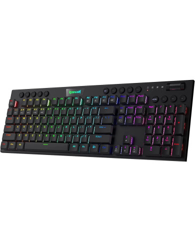 TECLADO GAMER REDRAGON HORUS K618-RGB CHROMA USB MECANICO NEGRO RED-SWITCH GAMING