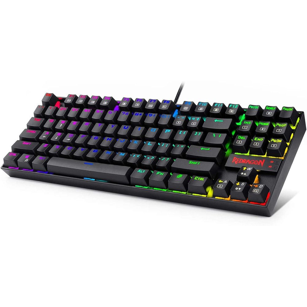 TECLADO GAMER REDRAGON K552RGB-2 NEGRO KUMARA BLUE-SWITCH MECANICO GAMING