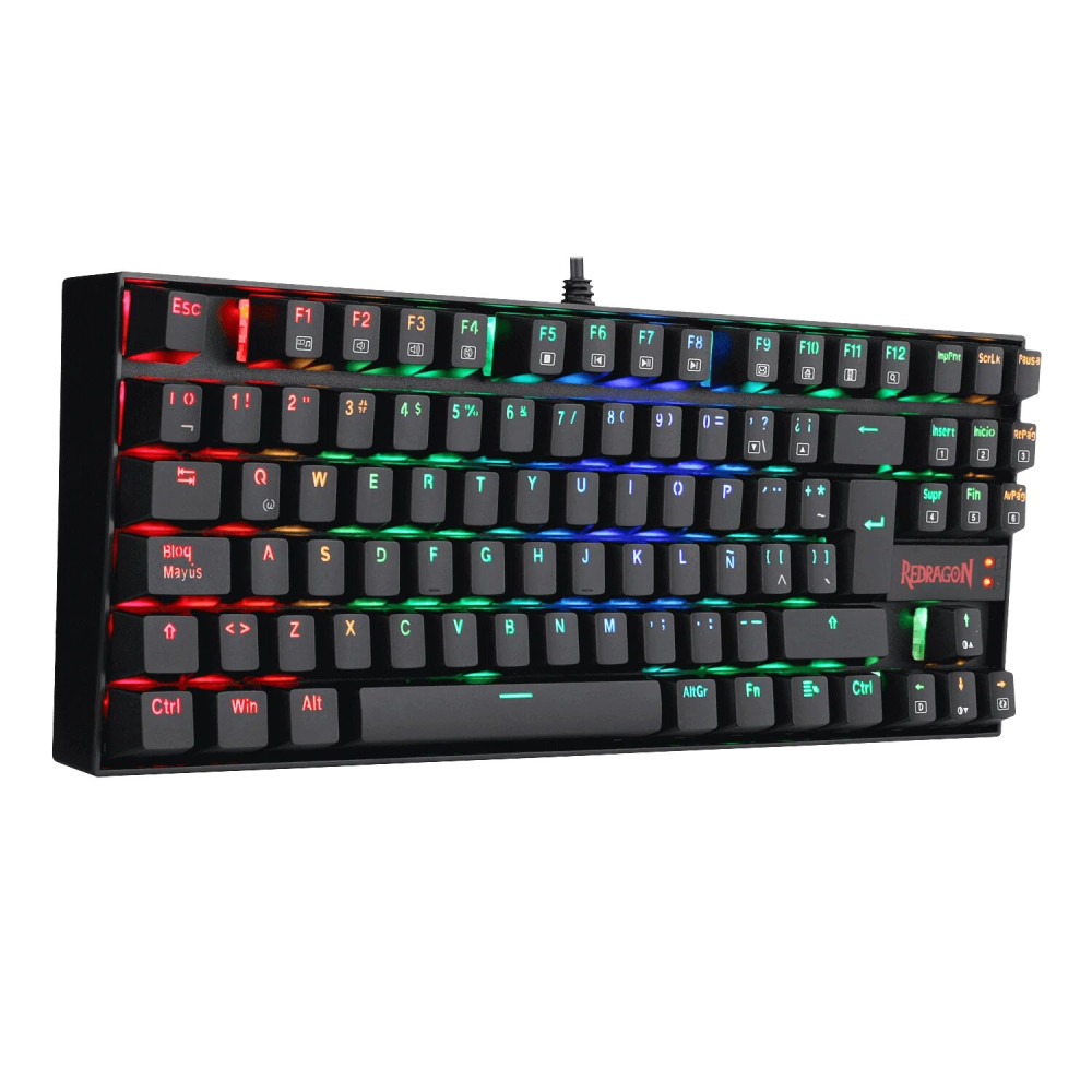TECLADO GAMER REDRAGON K552RGB-2 NEGRO KUMARA BLUE-SWITCH MECANICO GAMING