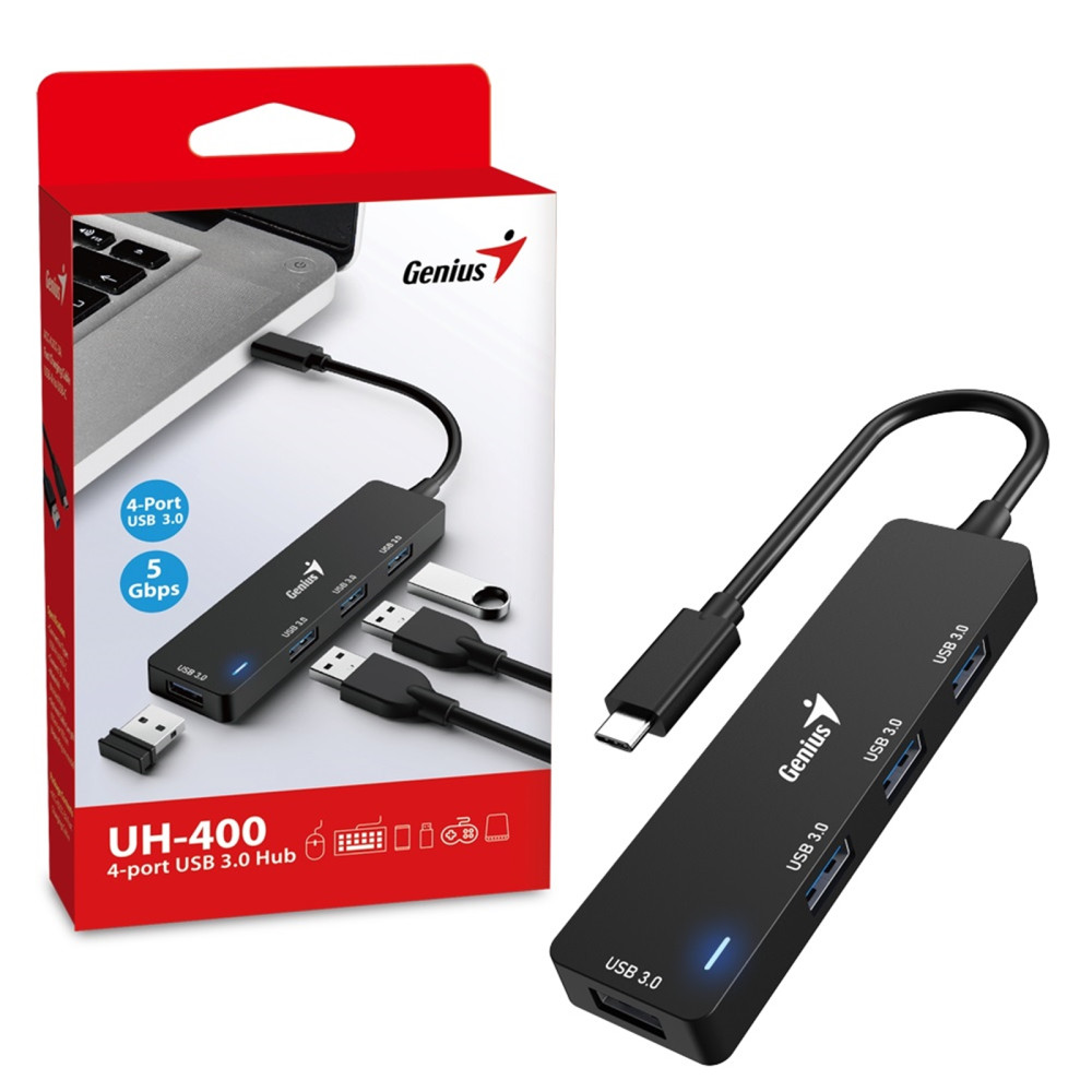 HUB GENIUS UH-400 USB TYPE-C A 4USB 3.0