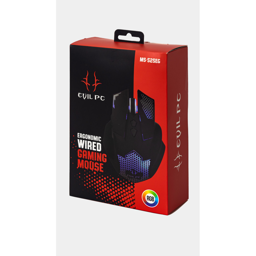 MOUSE GAMER EVIL PC MS-525EG RGB USB ERGO NEGRO 7D