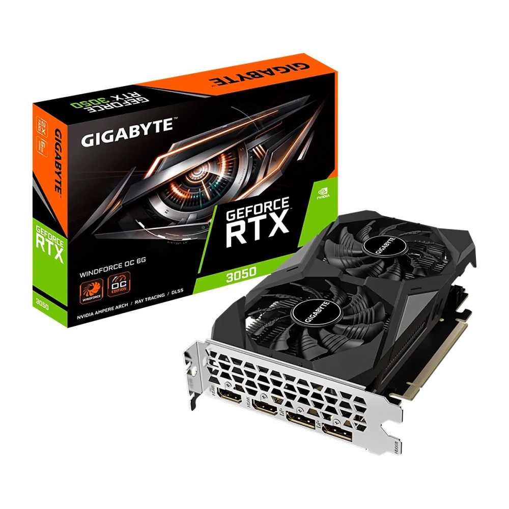 TARJETA DE VIDEO GIGABYTE 6GB RTX 3050 2FAN WINDFORCE OC