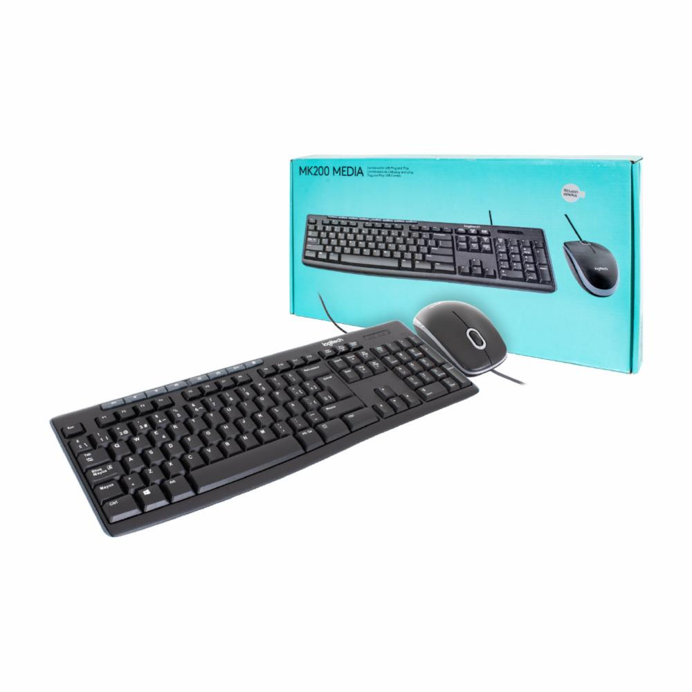 COMBO TECLADO Y MOUSE LOGITECH MK200 WIRELESS DESKTOP KIT INALAMBRICO