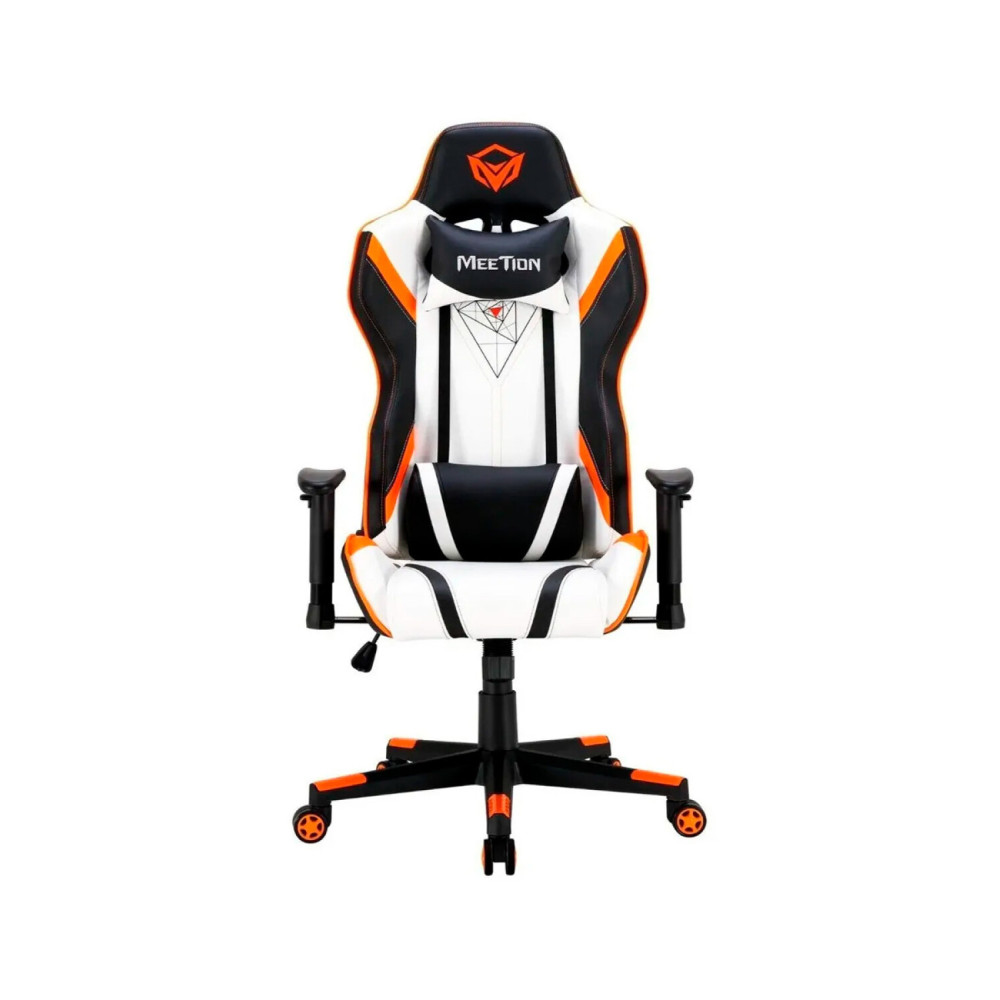 SILLA GAMER MEETION MT-CHR15 BLANCA - NARANJA Y NEGRA GAMING