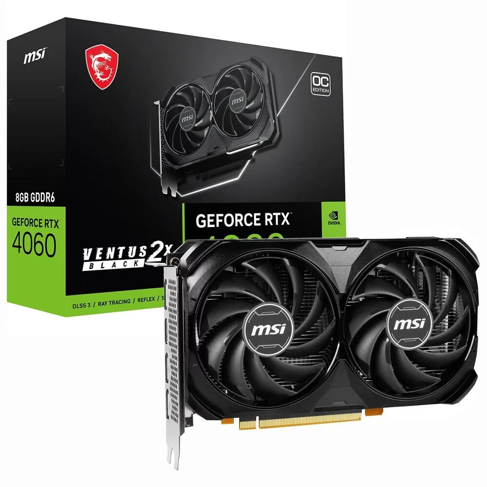 TARJETA DE VIDEO MSI 8GB RTX 4060 VENTUS 2X BLACK ED