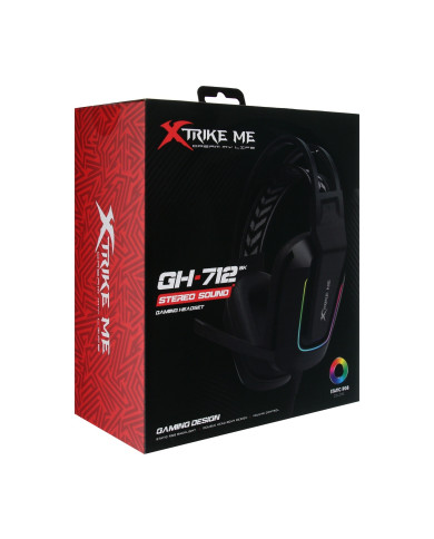 HEADTSET XTRIKE ME GH-712 BK RGB 50MM