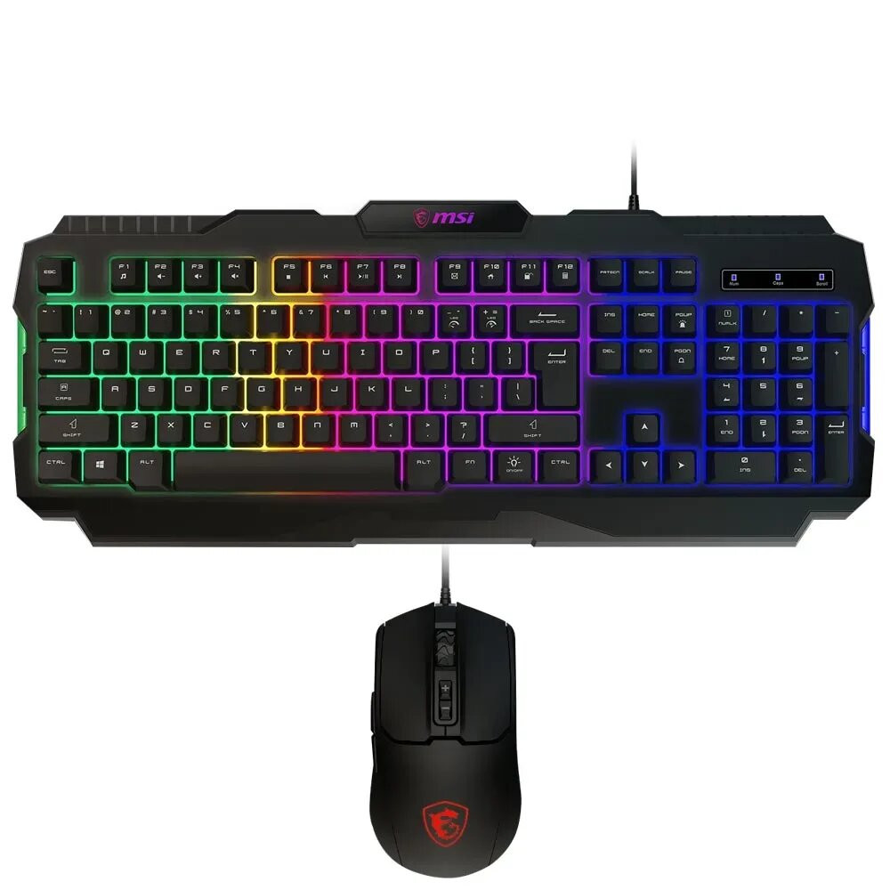 DESKTOP KIT MSI FORGE GK100 RGB USB T+M NEGRO MEMBRANA 6400DPI