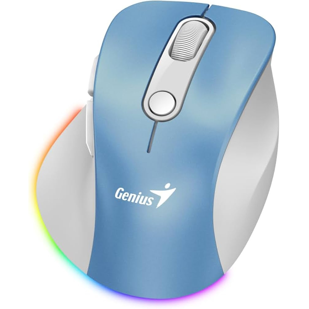 MOUSE GENIUS ERGO 9000S PRO LIGHT BLUE WIRELESS BLUETOOTH RECARGABLE