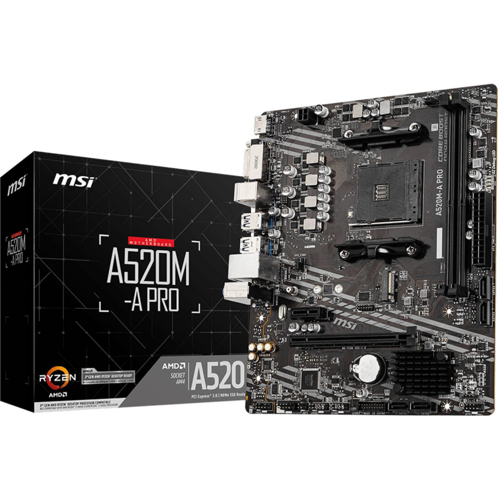 MAINBOARD MSI A520M-A PRO AM4 3GEN
