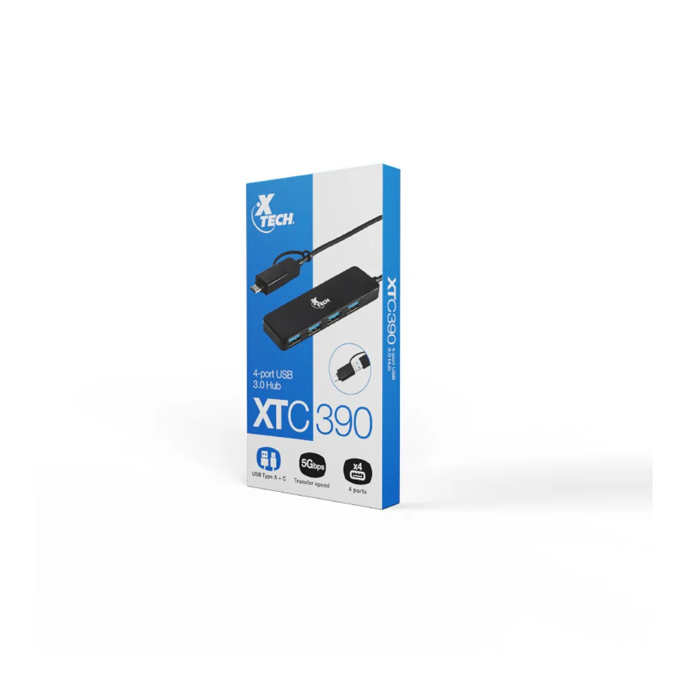 HUB XTECH XTC390 USB TIPO-C A 4USB 3,0